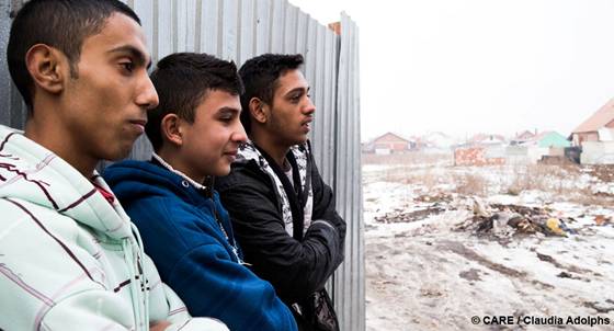 Young men in Kosovo who are taking part in CARE’s ‘Be a Man’ project © CARE/Claudia Adolphs