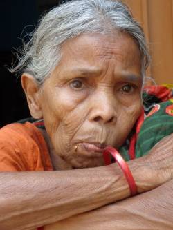 Sabita, an older widow in Bangladesh. 