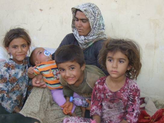 A Yazidi refugee family in the semiautonomous region of Kurdistan, Iraq. 