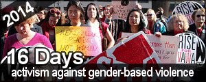 16 Days: Activism against gender-based violence. 2014