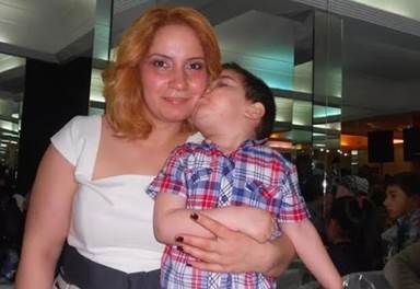 Muhterem Gocmen with her son