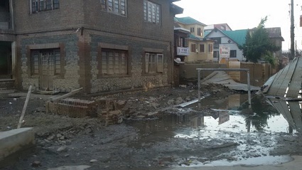 Three weeks after the floods, and a number of places in Kashmir were still submerged under water. Photo courtesy of the author.