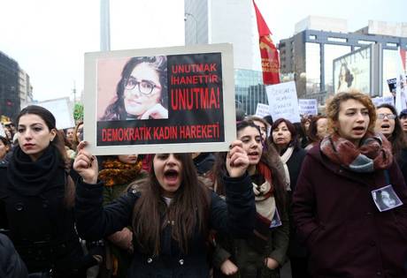 Women turned out to protest in the capital Ankara