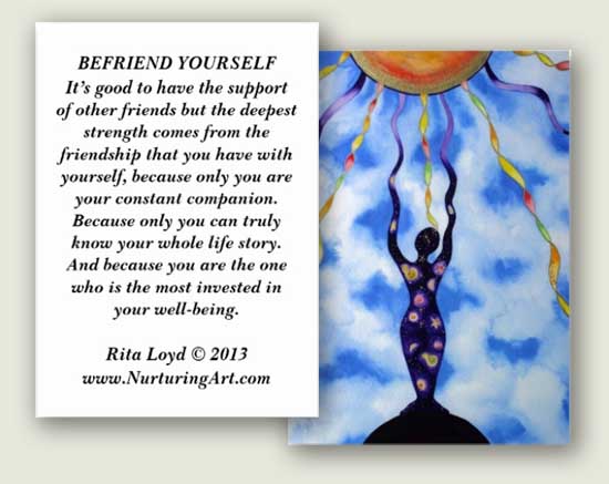 (befriend yourself card image)