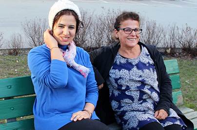Maram Saeed and Awaz Daleni from Iraqi Kurdistan recently visited Sweden to learn more about the adult education model known as the folk high school. Photo: Kvinna till Kvinna/Filippa Rogvall.