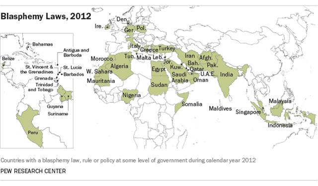 blasphemy laws around the world